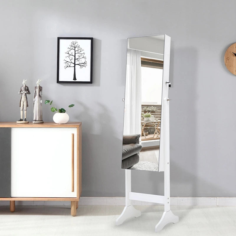 Coiffeuse miroir de rangement de bijoux simple et élégante avec lumières LED