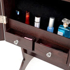 Coiffeuse miroir de rangement de bijoux simple et élégante avec lumières LED