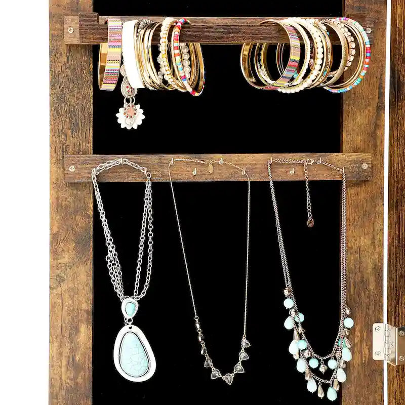 Coiffeuse miroir de rangement de bijoux simple et élégante avec lumières LED