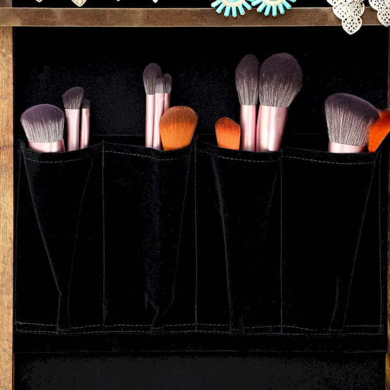 Coiffeuse miroir de rangement de bijoux simple et élégante avec lumières LED