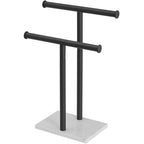 2-Tier Towel Rack Countertop Free Standing with Natural Marble Base