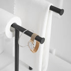 Porte-serviettes de comptoir à 2 niveaux sur pied avec base en marbre naturel