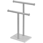 Porte-serviettes de comptoir à 2 niveaux sur pied avec base en marbre naturel