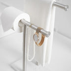 Porte-serviettes de comptoir à 2 niveaux sur pied avec base en marbre naturel
