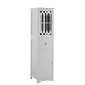 Meuble de rangement de salle de bain blanc autoportant avec étagère réglable
