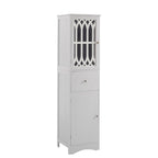 Meuble de rangement de salle de bain blanc autoportant avec étagère réglable