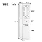 Meuble de rangement de salle de bain blanc autoportant avec étagère réglable