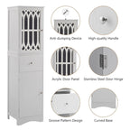 Meuble de rangement de salle de bain blanc autoportant avec étagère réglable