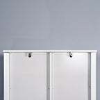 Meuble de rangement pour toilettes avec étagères réglables et porte coulissante type « porte de grange »