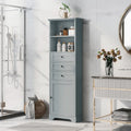 Meuble de rangement blanc moderne avec 3 tiroirs et étagères réglables pour salle de bain, cuisine et salon