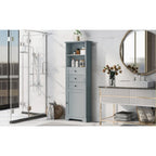 Meuble de rangement blanc moderne avec 3 tiroirs et étagères réglables pour salle de bain, cuisine et salon