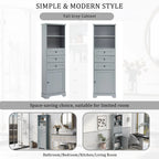 Meuble de rangement blanc moderne avec 3 tiroirs et étagères réglables pour salle de bain, cuisine et salon