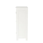 Meuble de rangement de salle de bain en bois blanc à 4 tiroirs et 1 porte - 83 cm H x 56 cm L x 30 cm P