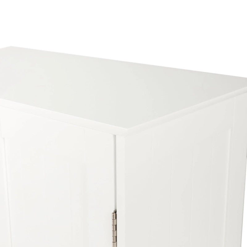 Meuble de rangement de salle de bain en bois blanc à 4 tiroirs et 1 porte - 83 cm H x 56 cm L x 30 cm P