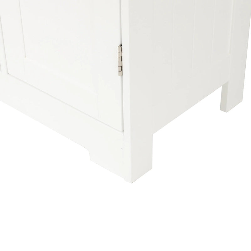 Meuble de rangement de salle de bain en bois blanc à 4 tiroirs et 1 porte - 83 cm H x 56 cm L x 30 cm P
