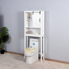 Meuble de rangement sur toilettes avec porte coulissante de style grange