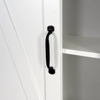 Meuble de rangement sur toilettes avec porte coulissante de style grange