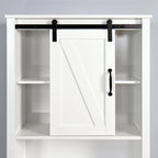 Meuble de rangement sur toilettes avec porte coulissante de style grange