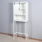 Meuble de rangement sur toilettes avec porte coulissante de style grange