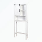 Meuble de rangement sur toilettes avec porte coulissante de style grange