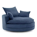 Fauteuil d'appoint pivotant à 360°, Fauteuil pivotant rond en forme de baril avec coussin pour salon