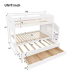 Lit superposé Whisen Twin XL avec lit gigogne, lit superposé avec rangement, lit superposé en bois massif, escalier de rangement, armoire, 3 tiroirs, pour enfants