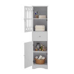 Merax Freestanding Tall Bathroom Cabinet with Acrylic Door
