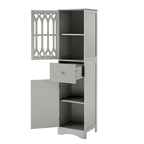 Merax Armoire de salle de bain haute sur pied avec porte en acrylique