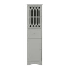 Merax Armoire de salle de bain haute sur pied avec porte en acrylique