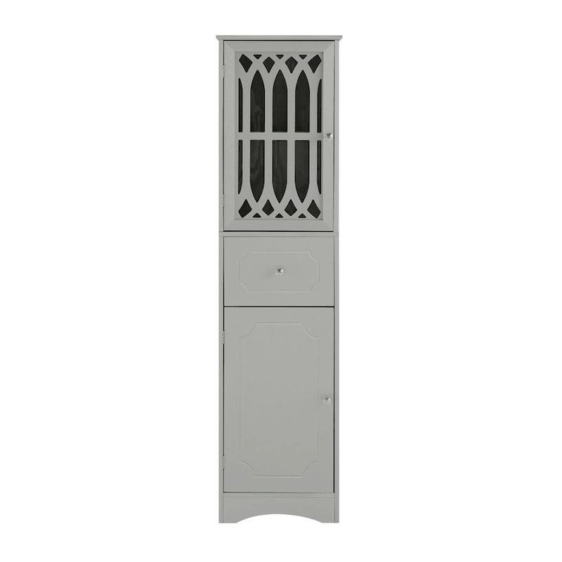 Merax Armoire de salle de bain haute sur pied avec porte en acrylique