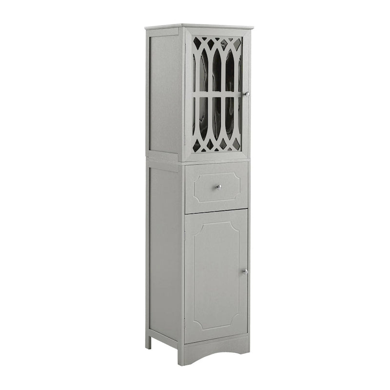 Merax Armoire de salle de bain haute sur pied avec porte en acrylique