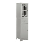 Merax Armoire de salle de bain haute sur pied avec porte en acrylique