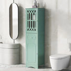 Merax Armoire de salle de bain haute sur pied avec porte en acrylique
