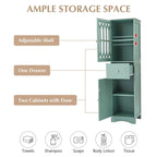 Merax Armoire de salle de bain haute sur pied avec porte en acrylique