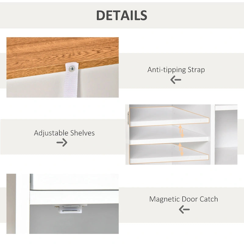 HOMCOM Buffet de Rangement 107 cm avec Tiroirs et Étagères Réglables pour Salle à Manger, Salon