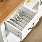HOMCOM Buffet de Rangement 107 cm avec Tiroirs et Étagères Réglables pour Salle à Manger, Salon