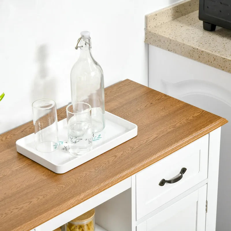 HOMCOM Buffet de Rangement 107 cm avec Tiroirs et Étagères Réglables pour Salle à Manger, Salon