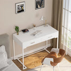 Bureau informatique avec 2 tiroirs, table d'étude/d'écriture moderne avec rangement pour bureau à domicile