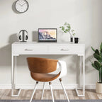 Bureau informatique avec 2 tiroirs, table d'étude/d'écriture moderne avec rangement pour bureau à domicile