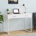 Bureau informatique avec 2 tiroirs, table d'étude/d'écriture moderne avec rangement pour bureau à domicile
