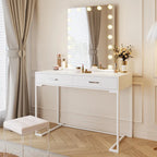 Bureau informatique avec 2 tiroirs, table d'étude/d'écriture moderne avec rangement pour bureau à domicile