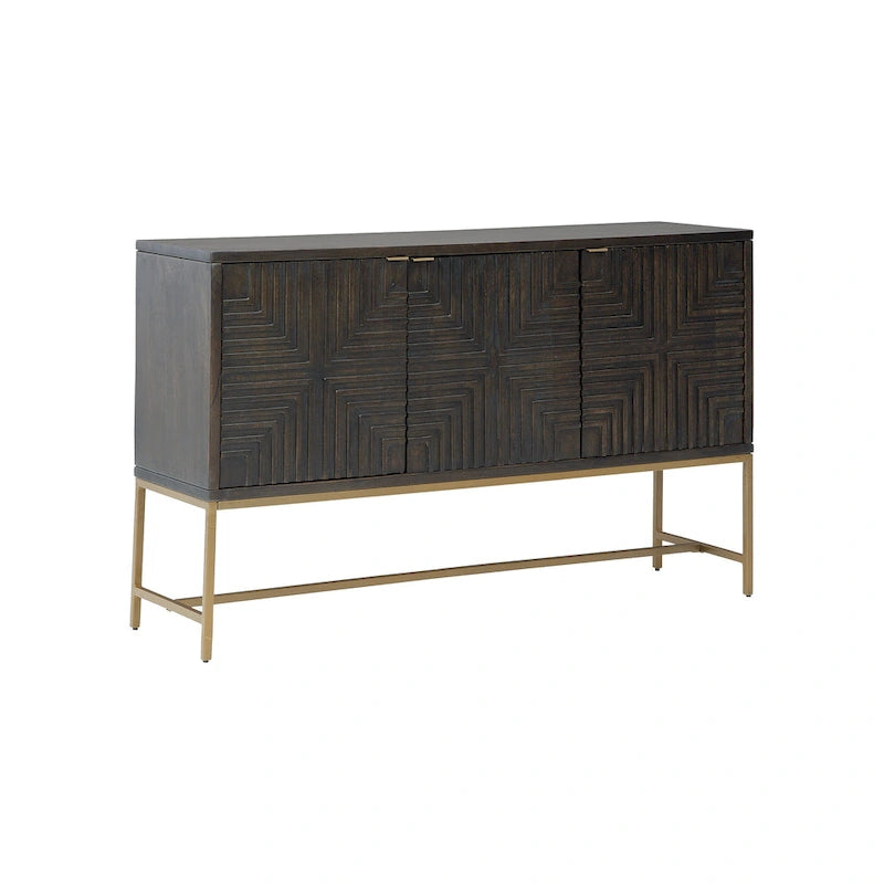 Armoire d'appoint Elinmore marron/or - 58 larg. x 16 prof. x 37 haut.