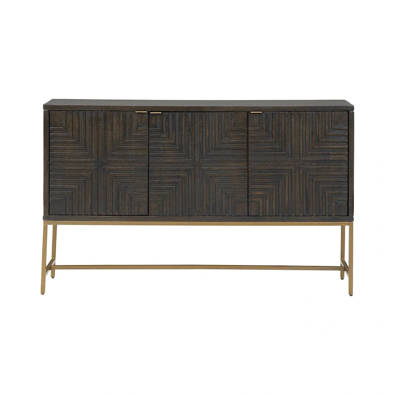 Armoire d'appoint Elinmore marron/or - 58 larg. x 16 prof. x 37 haut.