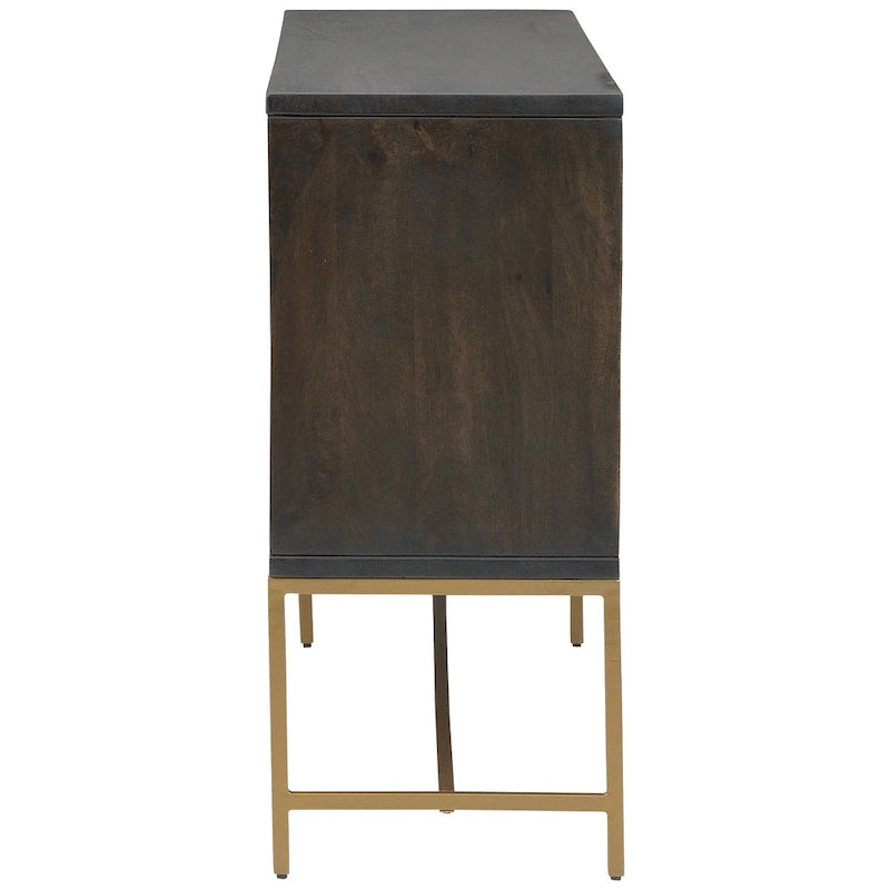 Armoire d'appoint Elinmore marron/or - 58 larg. x 16 prof. x 37 haut.