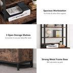 Meuble de rangement haut à 4 niveaux marron/noir avec serrure, étagères multifonctionnelles pour collection, bibliothèques de classement