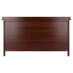 Banc de rangement Adriana 4 pièces avec 3 paniers tressés pliables, Noyer