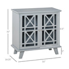 HOMCOM Buffet bahut de rangement d'appoint avec portes persiennes et base surélevée, gris - 31 x 14.25 x 31