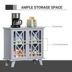 HOMCOM Buffet bahut de rangement d'appoint avec portes persiennes et base surélevée, gris - 31 x 14.25 x 31