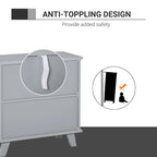 HOMCOM Buffet bahut de rangement d'appoint avec portes persiennes et base surélevée, gris - 31 x 14.25 x 31