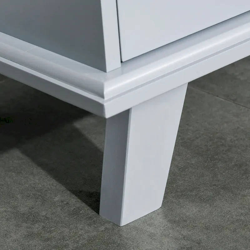 HOMCOM Buffet bahut de rangement d'appoint avec portes persiennes et base surélevée, gris - 31 x 14.25 x 31